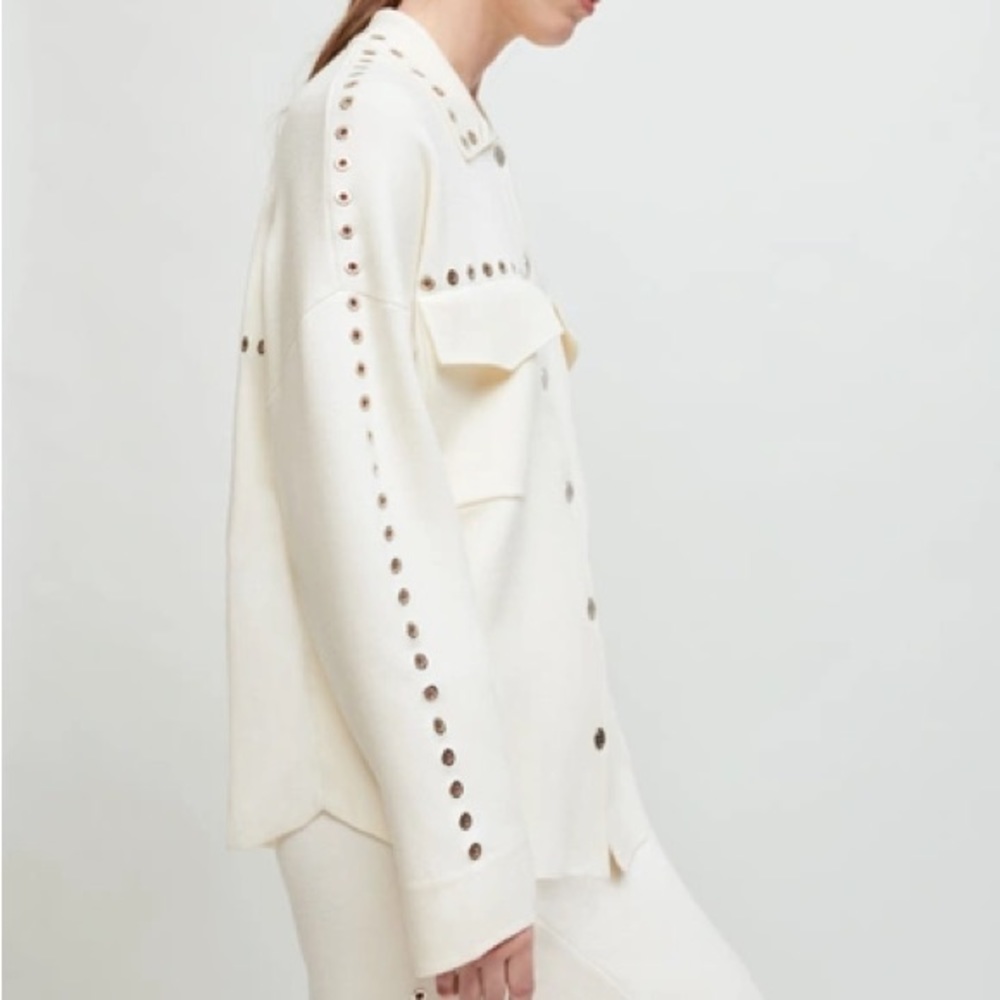 Maje Mimisa Grommet Knit Overshirt - Picture 3 of 4